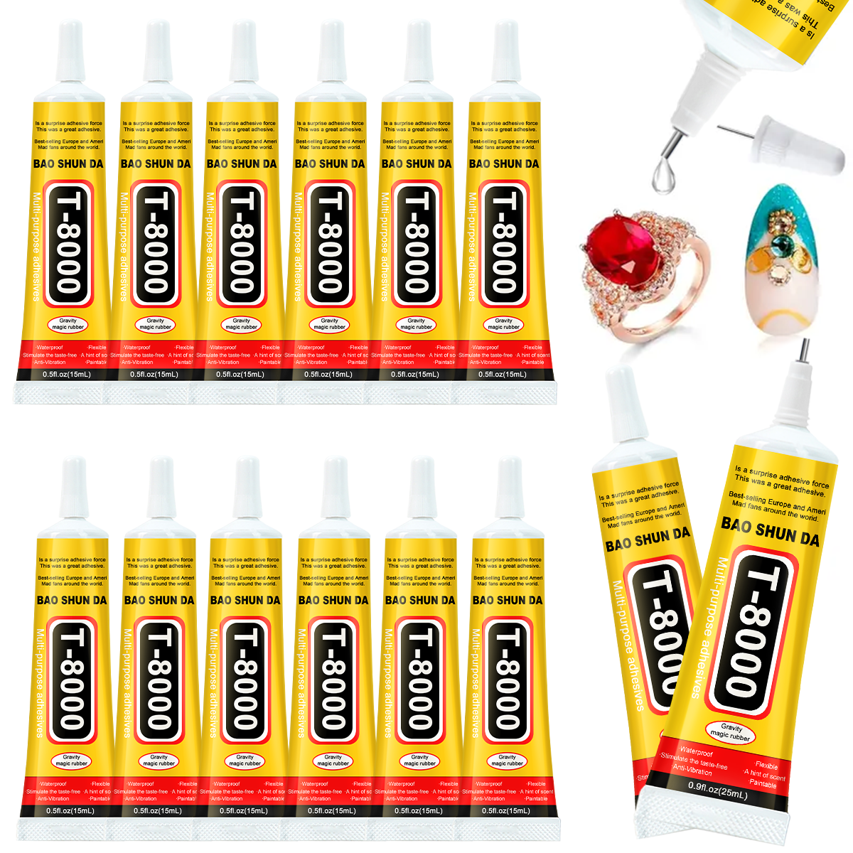 Contact Cement Glue - กาวใส T8000, ซ่อมโทรศัพท์, งานฝีมือ, เครื่องประดับ, ไฟเบอร์,