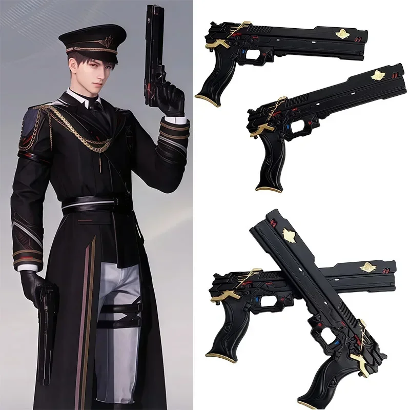 Prop De Cosplay - ชุดคอสเพลย์งานคาร์นิวัลอนิเมะปี 2026 อุปกรณ์ประกอบฉากเกมรักและอวกาศไกล คาเลบ ชุดคอสเพลย์ตัวละครอย่างเป็นทางการ ปืนคู่ของผู้บัญชาการกองทัพอวกาศ