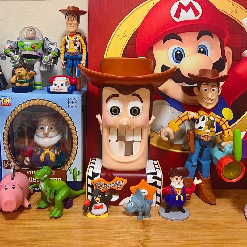Cosplay Prop Building - ของเล่นตัวต่อประกอบร่าง วู้ดดี้ ฟันใหญ่ รุ่นใหม่ พร้อมเกมโยนลูกบอล ของสะสมจากเรื่องทอย