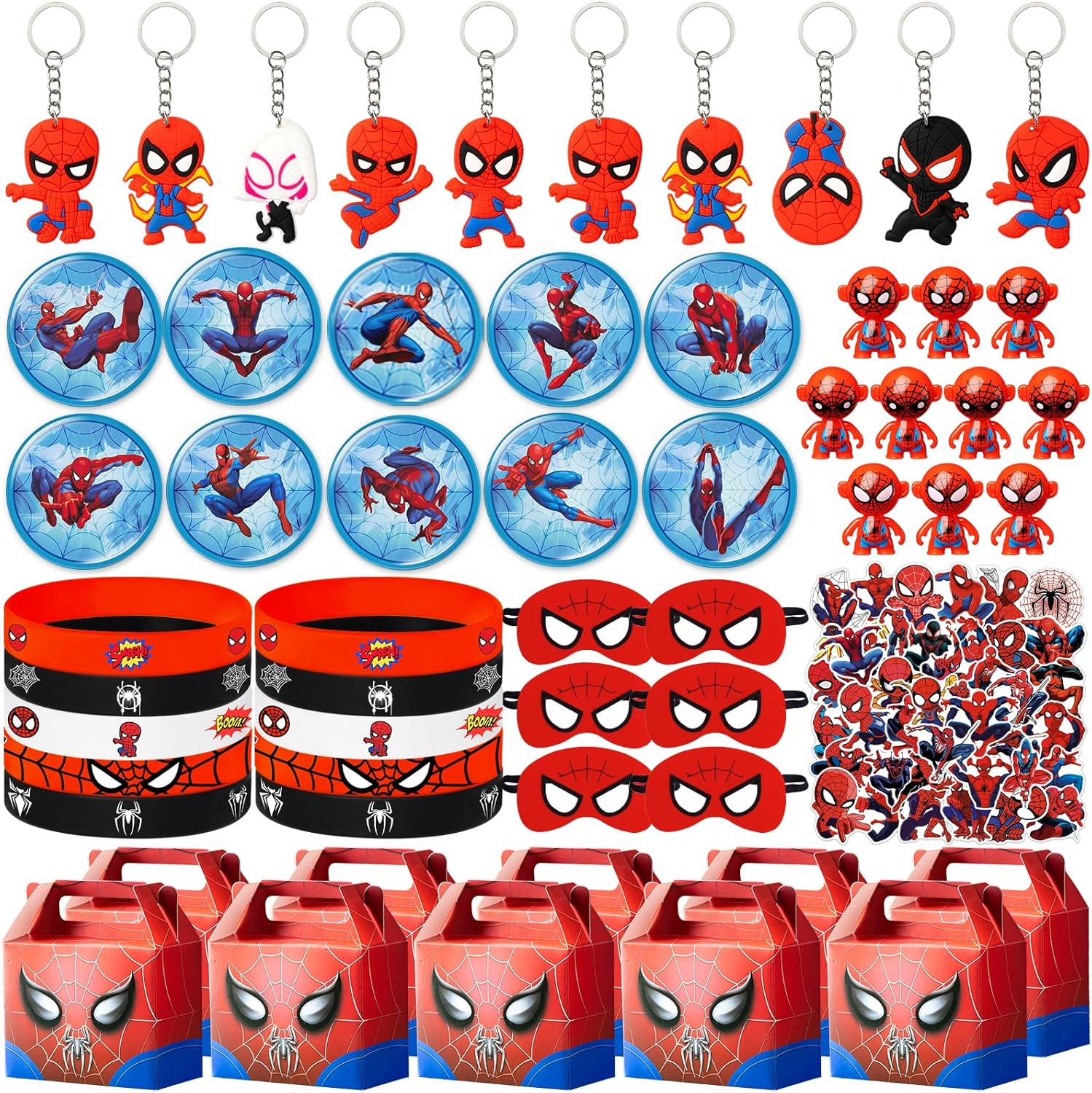 Cosplay Prop Filler - ของชำร่วยงานวันเกิดซูเปอร์ฮีโร่สไปเดอร์แมน, สติกเกอร์รางวัลงานคาร์นิวัลสไปเดอร์แมน, ของใส่ถุงของขวัญ, ของขวัญงานปาร์ตี้สำหรับเด็ก, ของขวัญงานเลี้ยงฉลองทารก