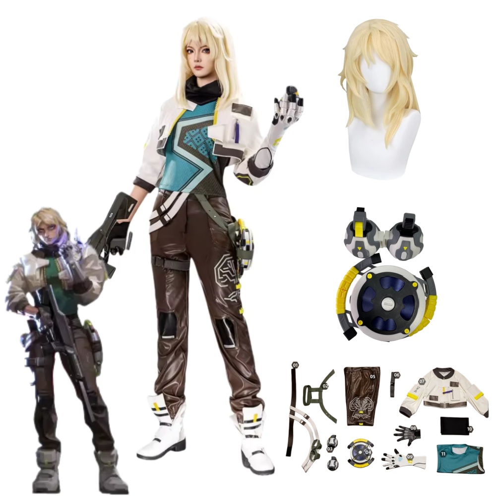 Cosplay Prop - ชุดคอสเพลย์เดดล็อค อุปกรณ์ประกอบฉาก VALORANT ชุดเดดล็อค ชุดแฟนซีสำหรับผู้หญิง ชุดฮาโลวีน