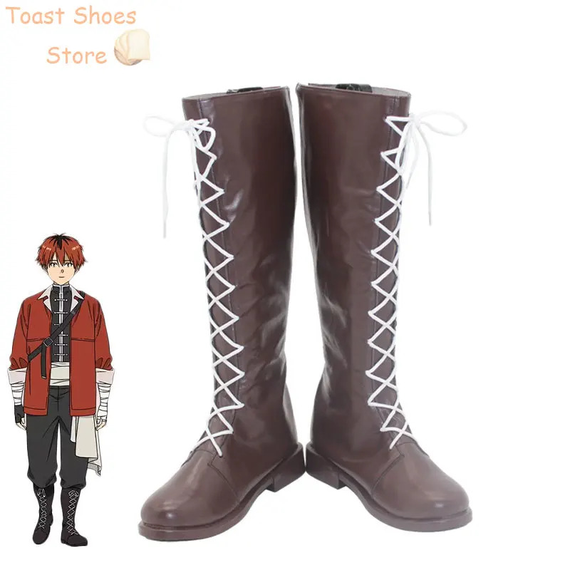 Frieren Cosplay Prop - อะนิเมะฟรีเรน สตาร์คคอสเพลย์รองเท้าหนัง PU รองเท้าฮาโลวีนคาร์นิวัลรองเท้าคอสเพลย์อุปกรณ์ประกอบฉากเครื่องแต่งกายอุปกรณ์ประกอบฉาก