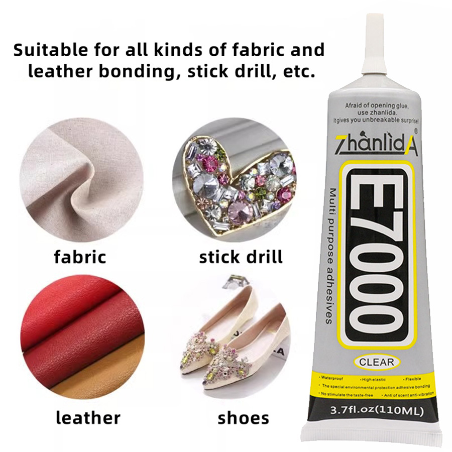 Contact Cement Glue - E7000 กาว CLEAR Contact DIY ผ้าเส้นใยผ้ากาวอเนกประสงค์สําหรับงานแต่งงานชุดกระเป๋าหนังเพชรแก้ว