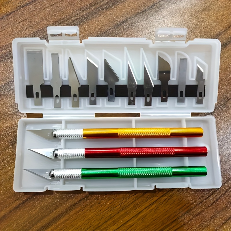 Craft Knife Set - ชุดมีดแกะสลักอะลูมิเนียมอัลลอย 13 ชิ้น, เครื่องมือตัดอเนกประสงค์สำหรับงานกระดาษ, การแกะสลักตราประทับ, การตัดฟิล์มโทรศัพท์