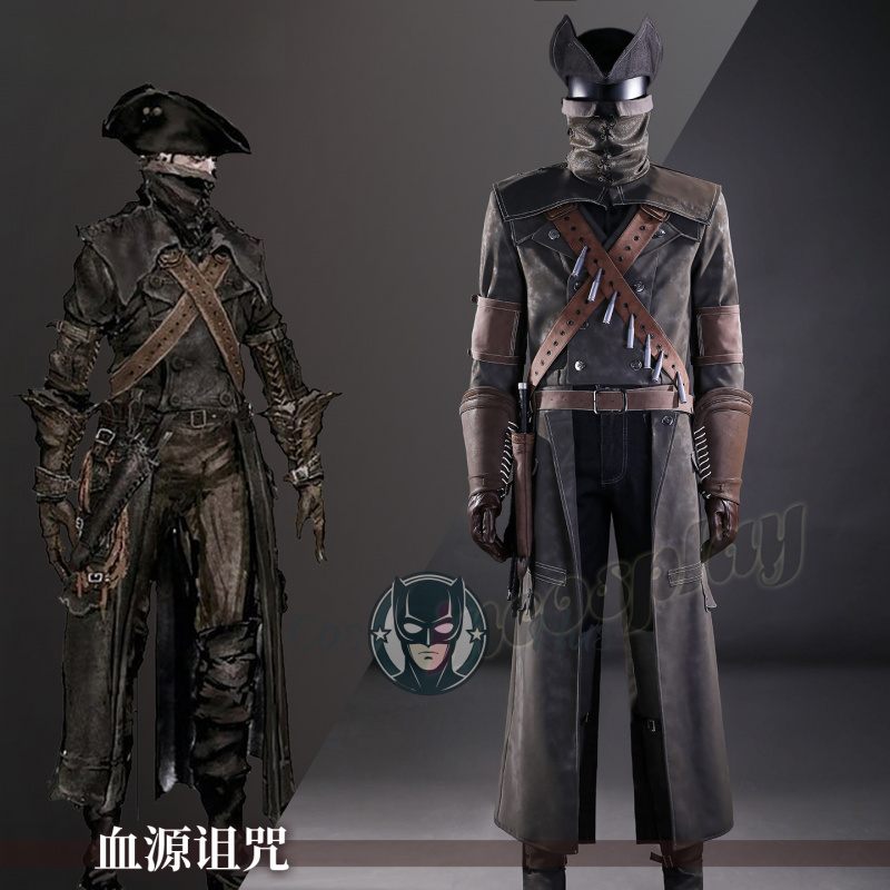 Bloodborne Cosplay Prop - ชุดคอสเพลย์เกมใหม่ Bloodborne Yharnam ชุดแฟนตาซีสำหรับผู้ชาย เสื้อคลุมพร้อมอุปกรณ์ประกอบฉาก ชุดสำหรับงานปาร์ตี้คริสต์มาสและฮาโลวีน