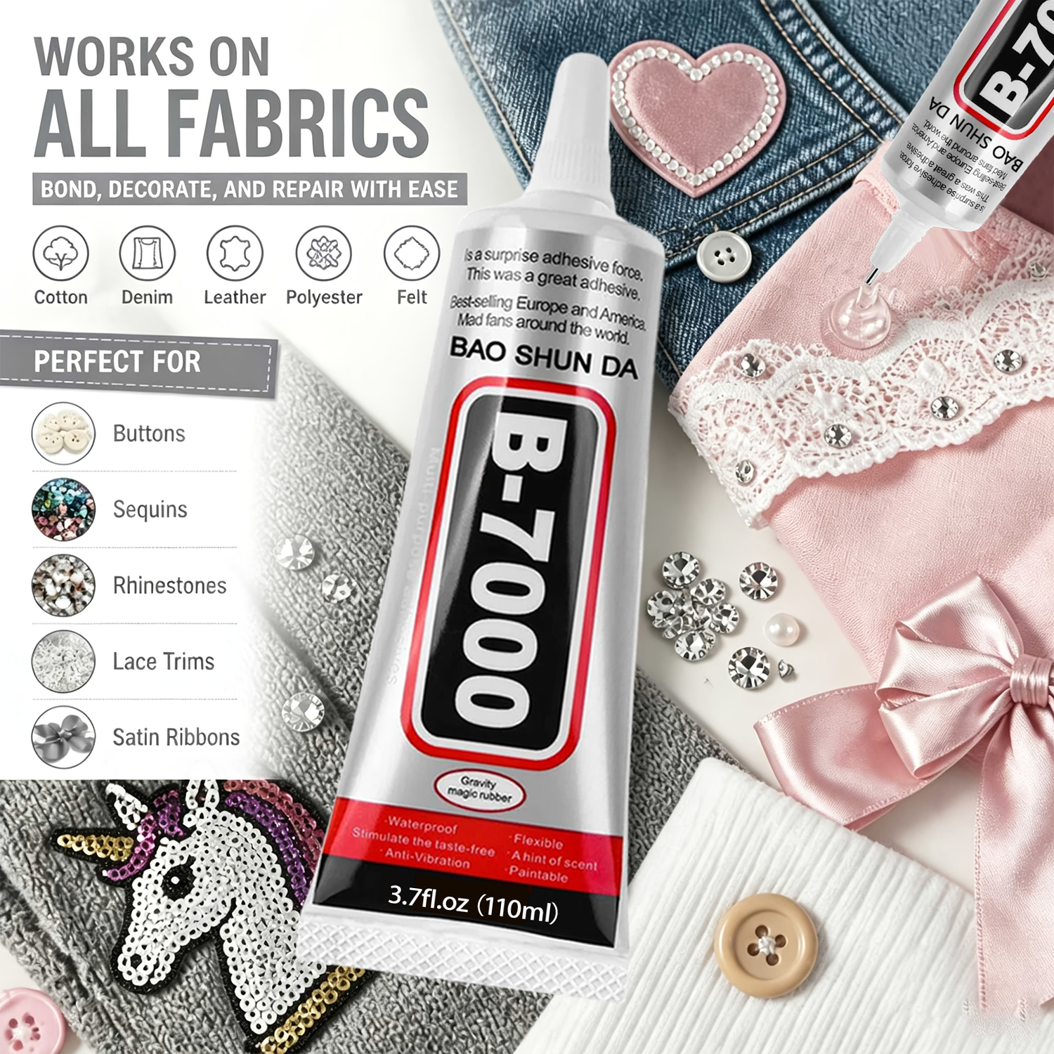 กาวติดผ้า B-7000 กาวติดแน่นและ - Contact Cement Glue บทวิจารณ์และราคา