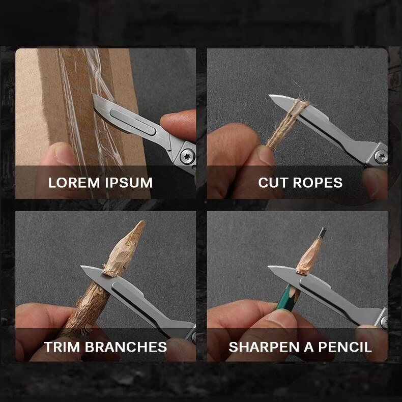 มีดพับมีดพกสแตนเลสพร้อมใบมีดถอ - Craft Knife Set บทวิจารณ์และราคา