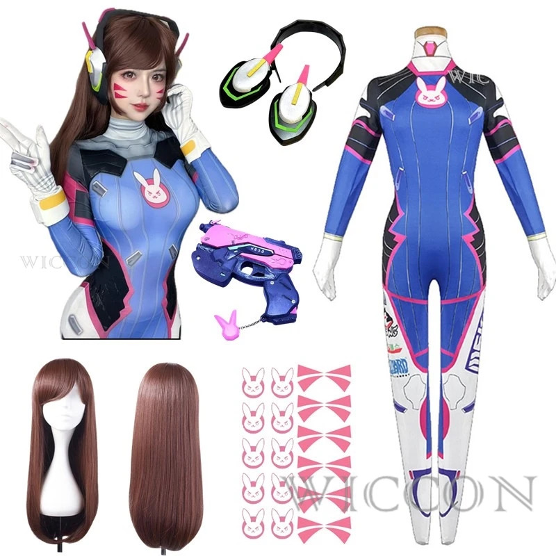 ชุดจั๊มสูทรัดรูปอนิเมะผู้หญิงป - Dva Cosplay Prop บทวิจารณ์และราคา