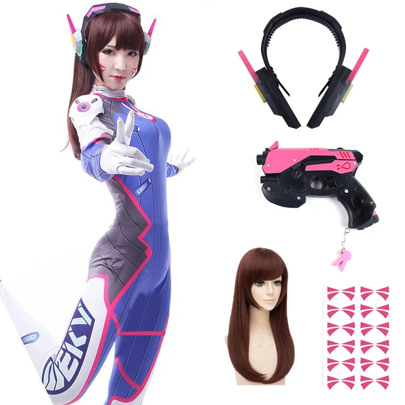 อะนิเมะผู้หญิงJumpsuit Tights  - Dva Cosplay Prop บทวิจารณ์และราคา