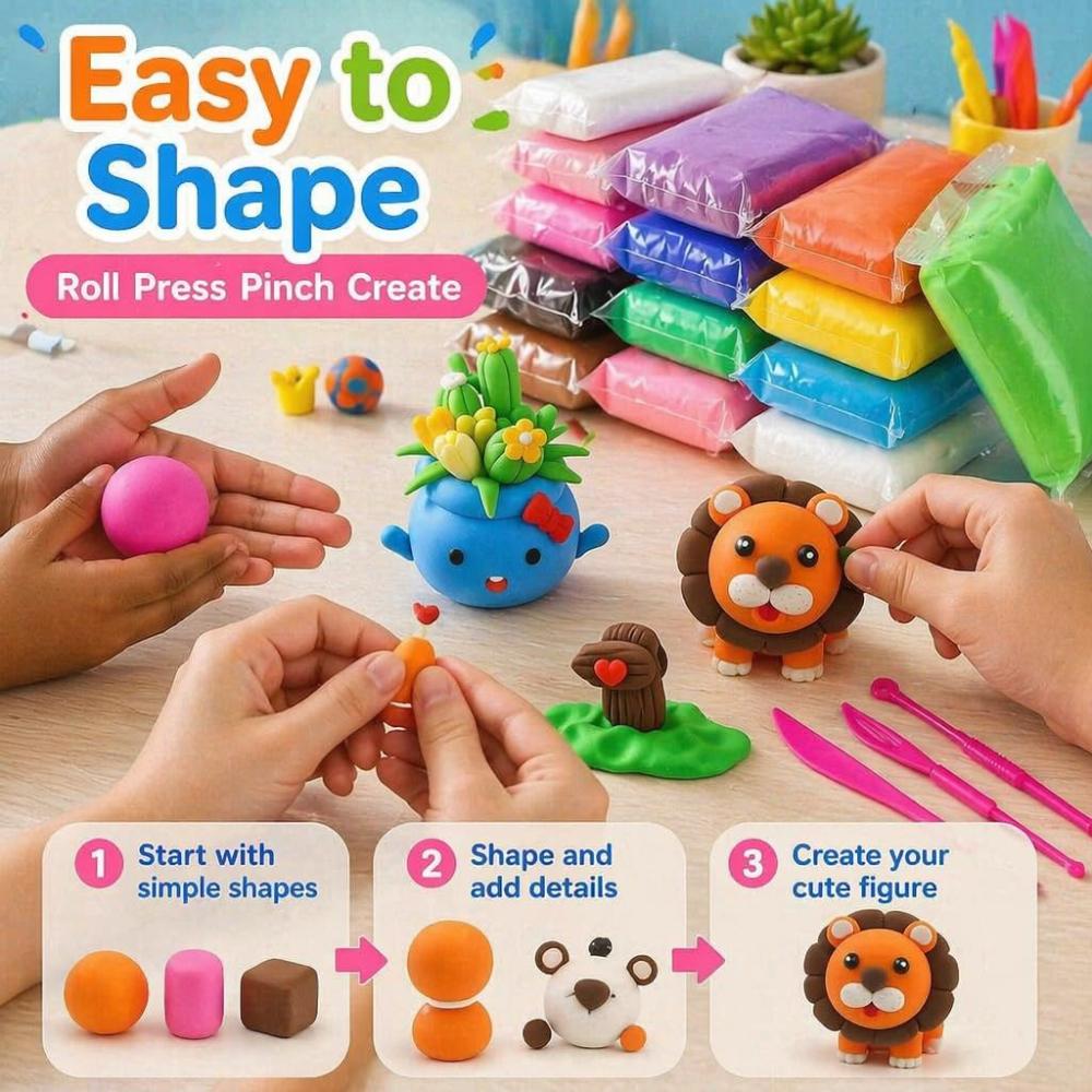 ชุดดินปั้นแห้งเร็ว นุ่ม เบา ปล - Foam Clay Sculpt บทวิจารณ์และราคา