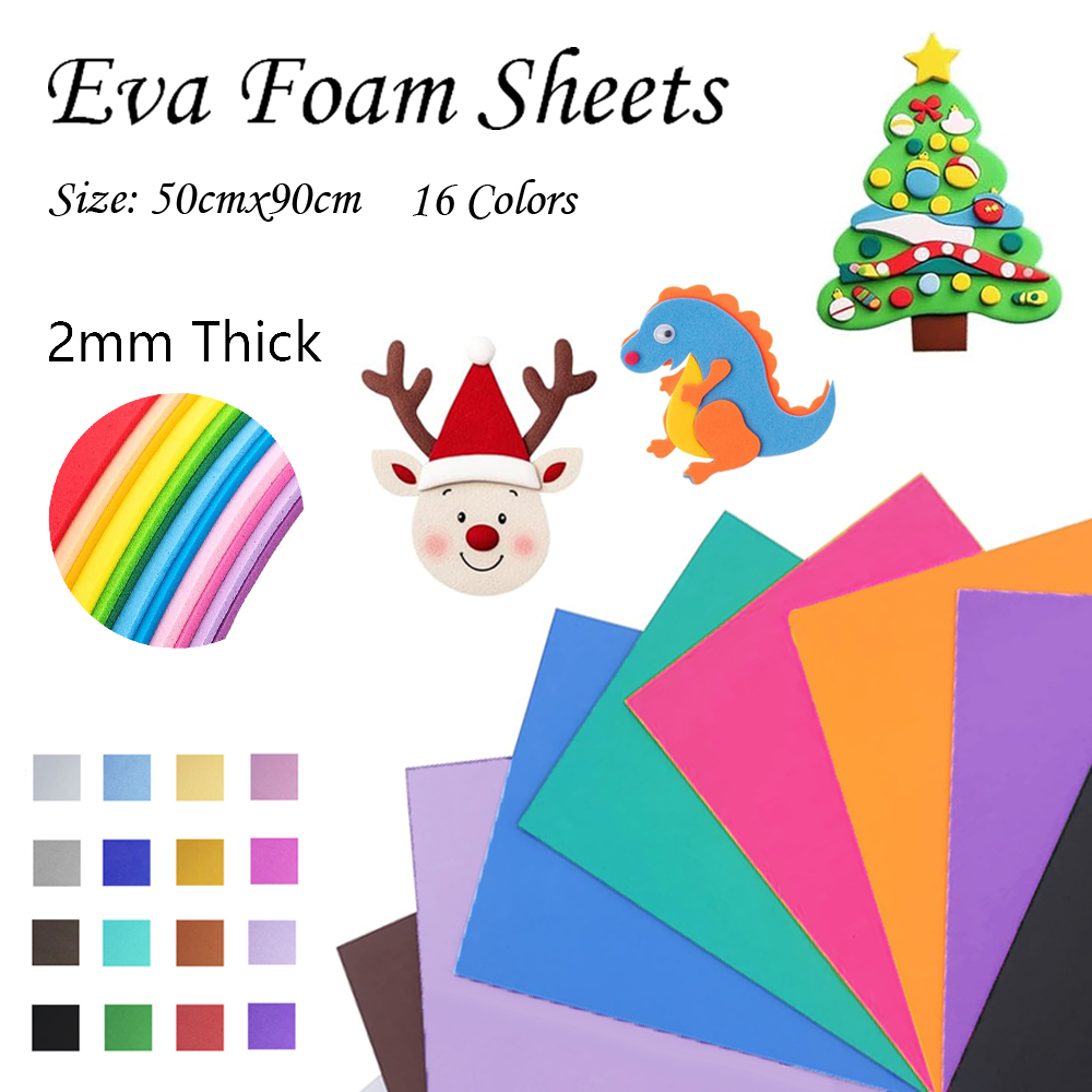 แผ่นโฟม EVA สีสันสดใส 16 สี หน - Cosplay Props Eva Foam บทวิจารณ์และราคา